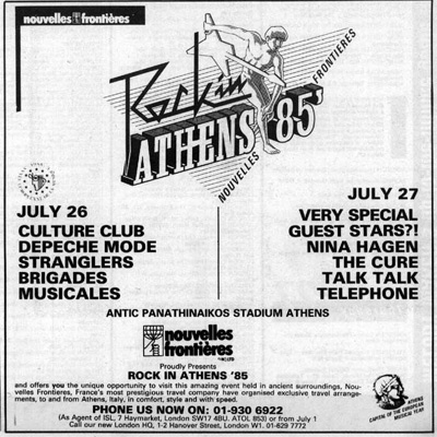Rock in Athens 85' promtional poster