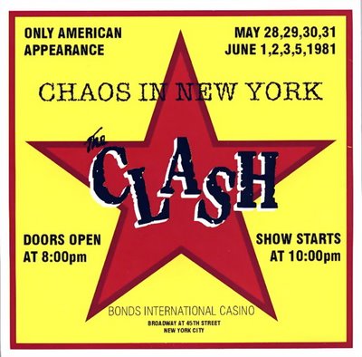The Clash Chaos in New York original concert poster