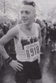 Joe Strummer before the 1983 London Marathon.